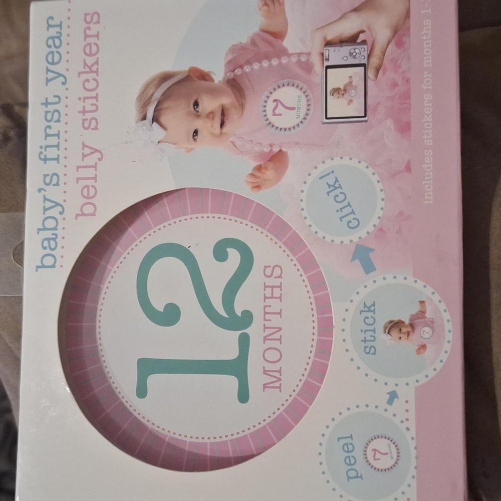Babys First Year Belly Stickers 1 Month to 12 Months Peel and Stick for pictures